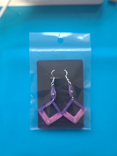 Handmade resin earings nickel - resin,