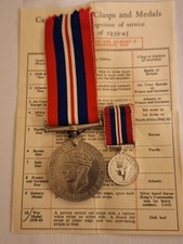 MISS PARKER WAR MEDAL PONTNEWYDD MONMOUTHSHIRE 1939-1945