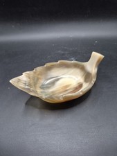 Vintage Cow Horn Leaf Shaped Bowl 14cm Long