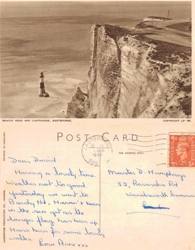 Vintage postcard beachy head - postcard,