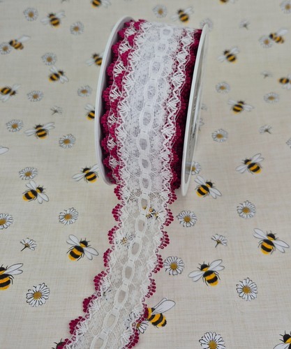 White wine eyelet knitting - white,