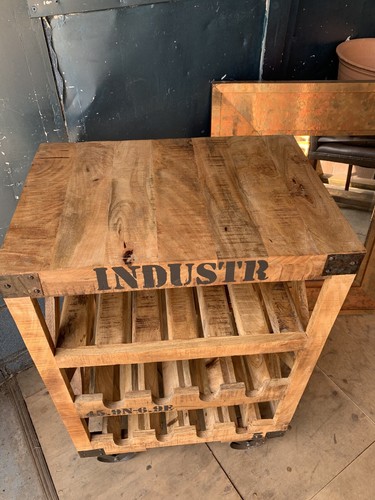 Industrial style wine trolley