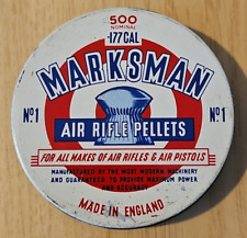 Vintage Marksman .177 pellet tin  Air Rifle pellets Made In England -  [S3]