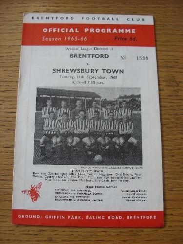 1965 brentford v - 14/09/1965,