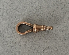 SMALL ANTIQUE 9ct ROSE GOLD DOG CLIP vintage for chain pocket watch