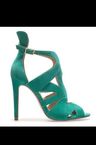 Zara green suede - suede, block