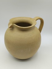 Vintage Hillstonia Pitcher Jug. Round Profile. Stoneware. 7" Tall. Water Jug