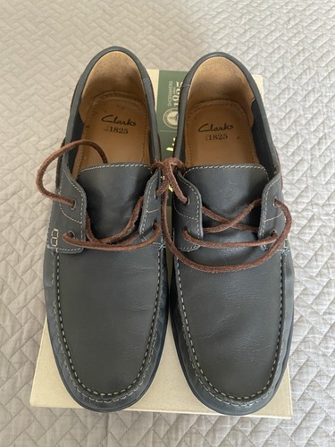 Navy leather boat - navy,