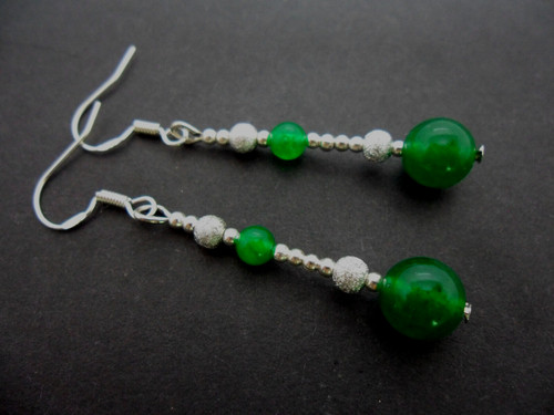 Pair tibetan silver green - a,