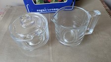 Mina Sugar Bowl & Cream Jug Set by Fidenza Vetraria Italy Vintage 1970s Free P&P