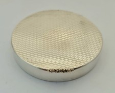 Vtg 1974 Mappin & Webb Solid Sterling Silver & Gold Round Compact Box Hallmarked