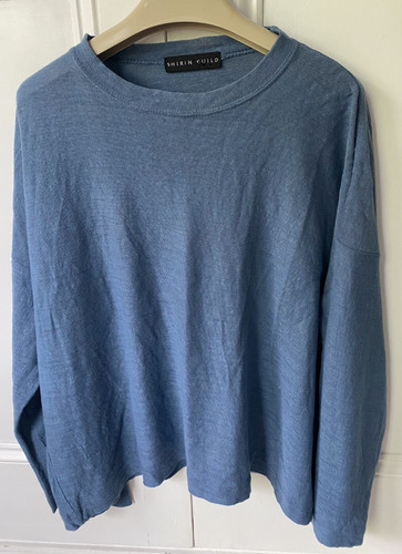 Shirin guild blue linen top - blue,