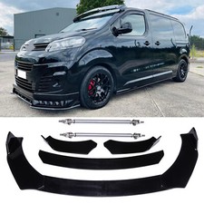 Gloss Front Bumper Lip Splitter Spoiler Body Kit +Strut Rods For VAUXHALL VIVARO