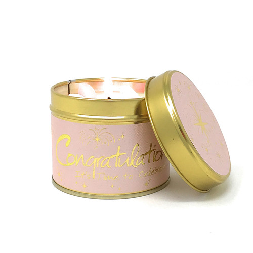 Lily flame scented candle tin - candle,