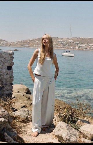 Zara satin wide leg - satin, trousers