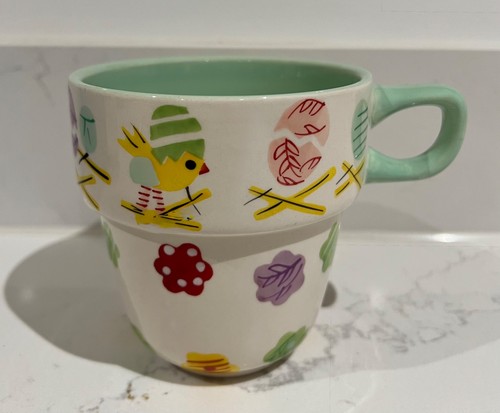 Stackable hand painted mug - stackable,