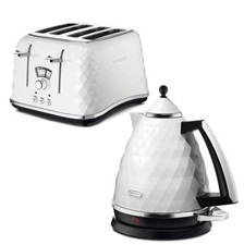 White Kettle and Toaster Set