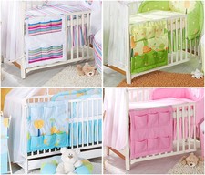 COT TIDY ORGANISER FOR COT & COT BED MANY DESIGNS 6 POCKETS