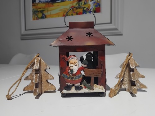 Vintage metal santa grotto - vintage,