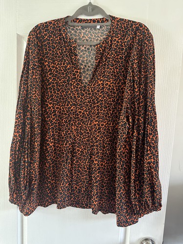 Gorgeous orange print - orange, blouse