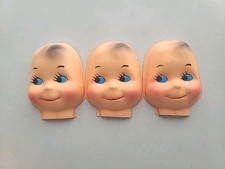 3 Doll Faces Celluloid Plastic