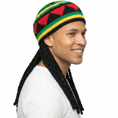Rasta hat with hair jamaican - rasta,