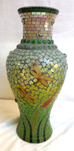 Large glass mirror mosaic - mosaic, vase