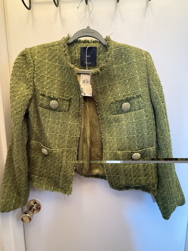 Nwt mango green tweed - green, crop