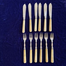 Lot: 6 KNIVES 6 FORKS Fish  Wm