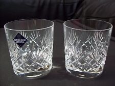 2 X  EDINBURGH CRYSTAL JURA DOUBLE WHISKY SPIRITS GLASSES RUMMERS SIGNED