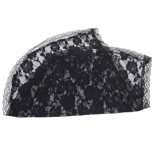 Black lace mantilla veil - black,