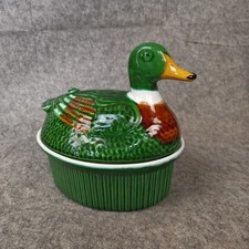 Vintage Ceramic Majolica Duck