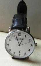 Accurist Men's Classic Watch with Black Leather Strap 7369. Working Condition