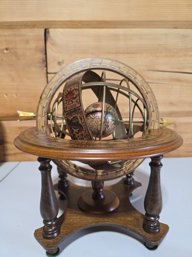 Vintage wooden armillary - wooden,