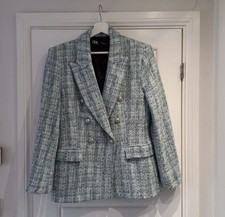 Zara Blue White Boucle