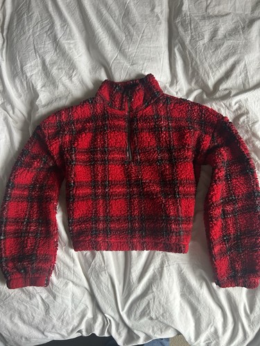 Red tartan fluffy quarter - tartan,