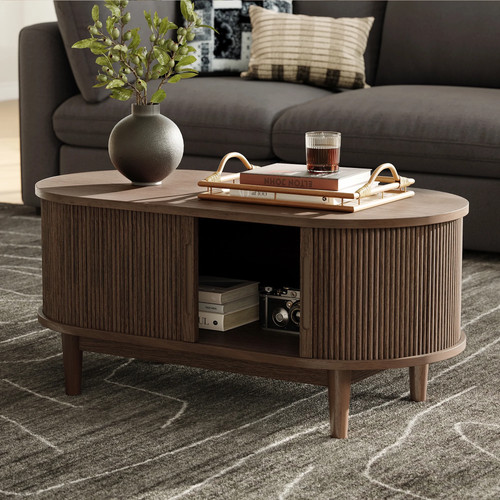 Fluted coffee table with - fluted,