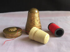 Edwardian Thread Dispenser Sewing Kit Etui Case with Thimble + Spool