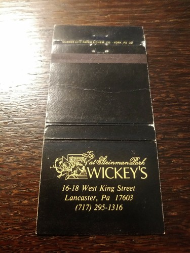 Vintage matchcover wickey s - matchcover:, wickey's