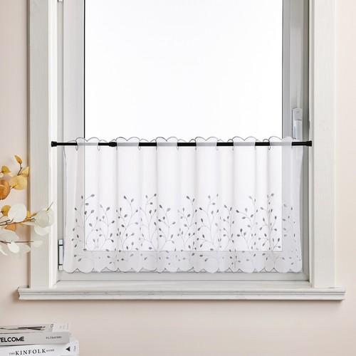 Grey cafe net curtains kitchen - cafe,
