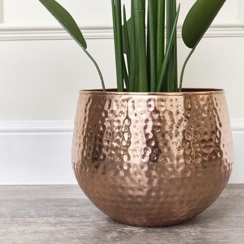Medium round copper - , hammered