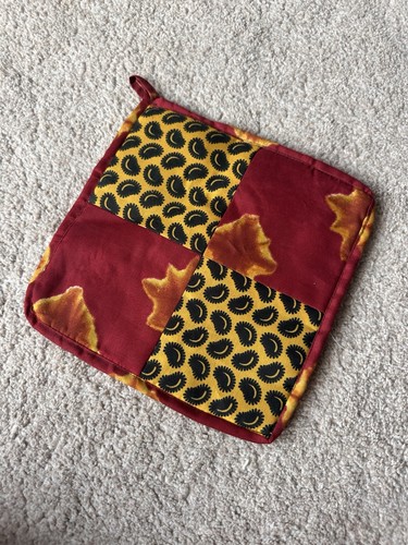 Patchwork quilted fabric pot - quilted,
