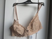 New Calvin Klein Nude Patterned Lace Bra 32B