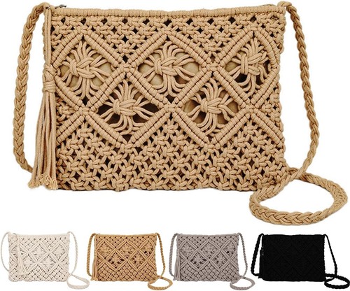 Straw crossbody bag - straw,