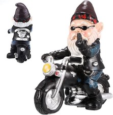 LUFEIS Gnome Statue, Riding Dwarf Statue, 13.5cm Outdoor Funny Garden Gnomes De