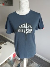 Saracen Bike Just Ride T Shirt Size Small 100% Cotton Blue