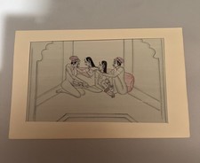 VINTAGE INDIAN EROTIC PAINTING    GOUACHE ON PAPER
