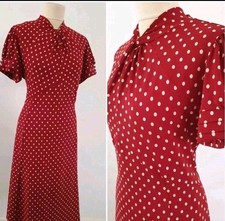 Vintage 1940s style red cream - red,