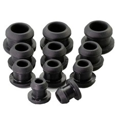 Black Snap-On Hole Plug Silicone Rubber Blanking Seal Bung Pipe Tube 2.5mm-60mm