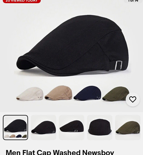 Men black washed retro flat - men's,